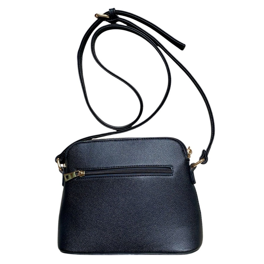 ISABELLE by Poppi Dome Bag Crossbody Shoulder Bow Detail Footed Base Black NWOT - Picture 3 of 7